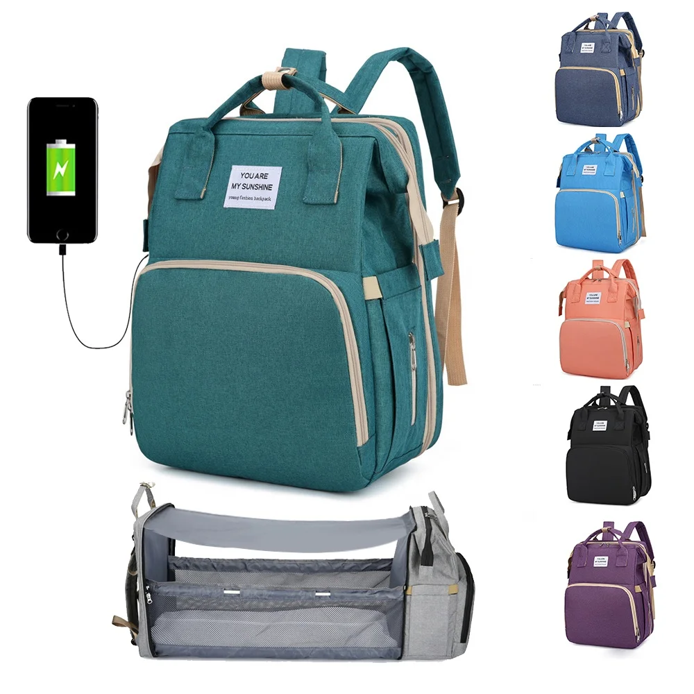 

Fashion Mommy Nappy Bag Waterproof Multifunctional Travel Backpack Baby Diaper Bag With Changing Station