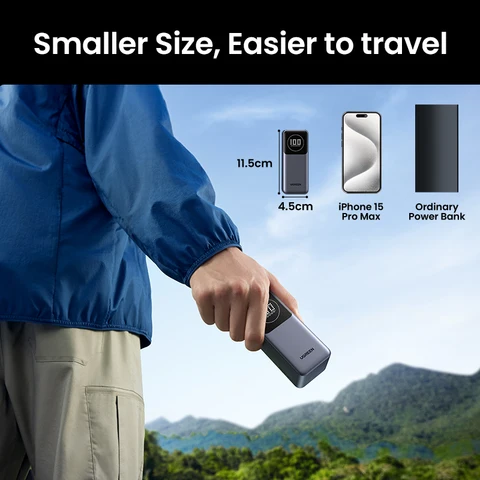 UGREEN Nexode Mini 100 Вт 12000 мАч Power Bank 20000 мАч Портативный внешний аккумулятор PD PowerBank для iPhone 17 pro 16 Быстрая зарядка