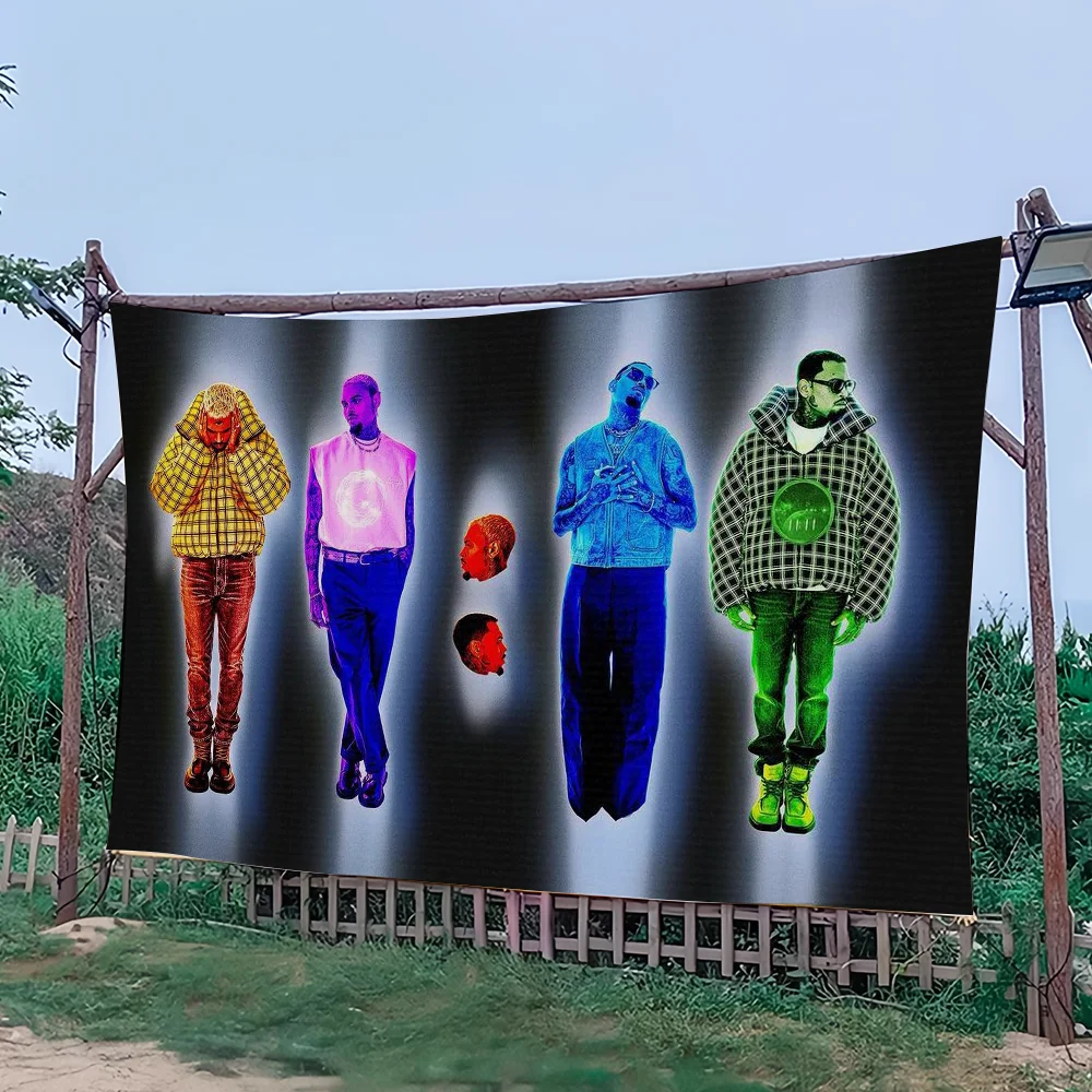 Горячая певица C-Chris B-коричневый флаг колледжа спальня гостиная домашний декор в