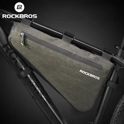 Водонепроницаемая велосипедная сумка ROCKBROS, треугольная вместительная сумочка на раму для горных велосипедов, Герметичная сумка на багажни...