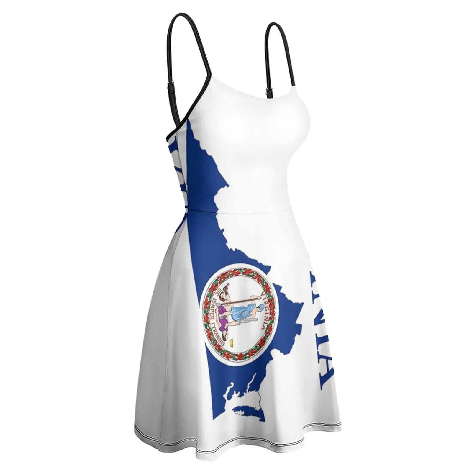 Женское платье на бретельках с принтом флага Вирджинии