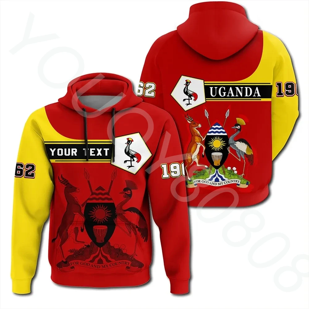 

(Custom) African Region Hoodie 3D Printing Ugandan Pullover Hoodie Pentagonal Style Sportswear Sweater Zip Jacket