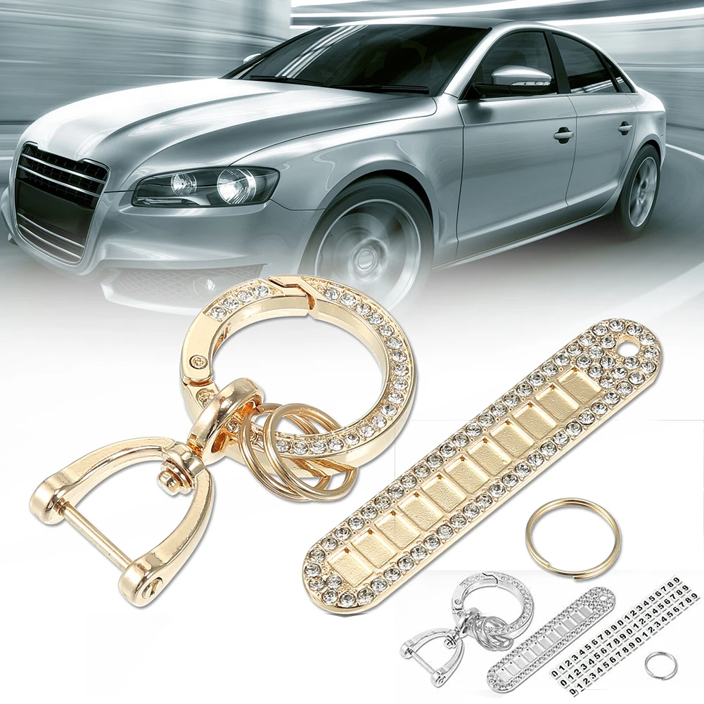 

Car Fob Key Chain Keychains Holder For Men Women Bling Key Rings Set Silver Tone For Motorcycles Cars Gifts Tag Key Fobs Holder