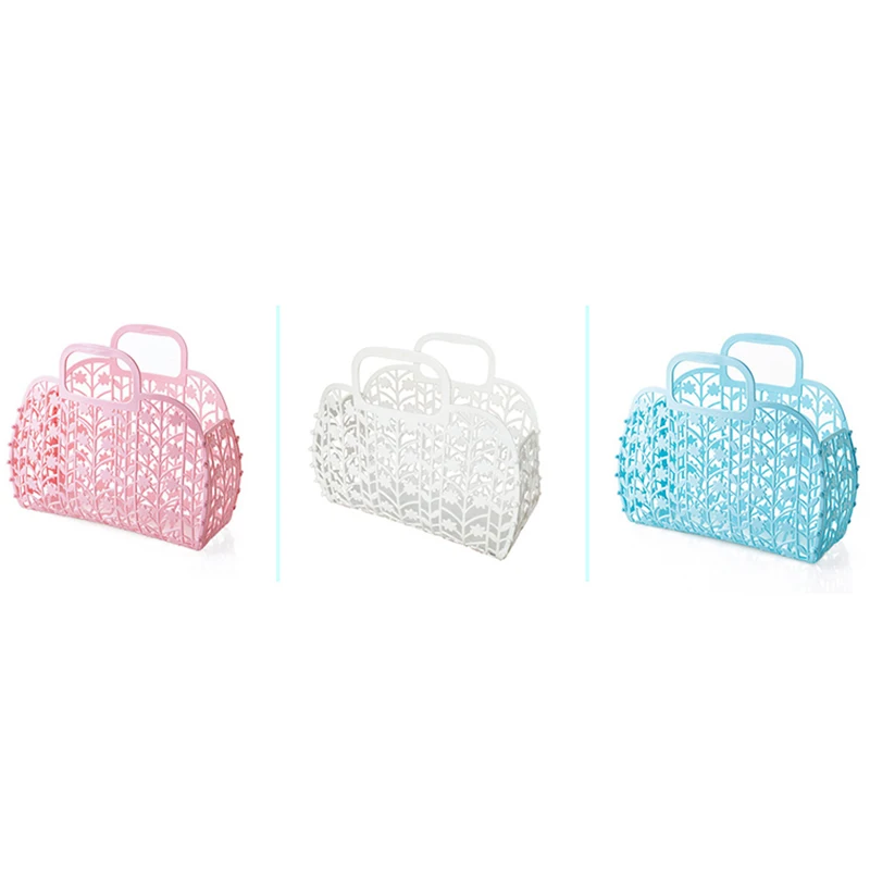 

Bathroom Hollow Washing Storage Basket Removable Shower Basket Plastic Bath Basket Shopping Basket Family Storage Organization
