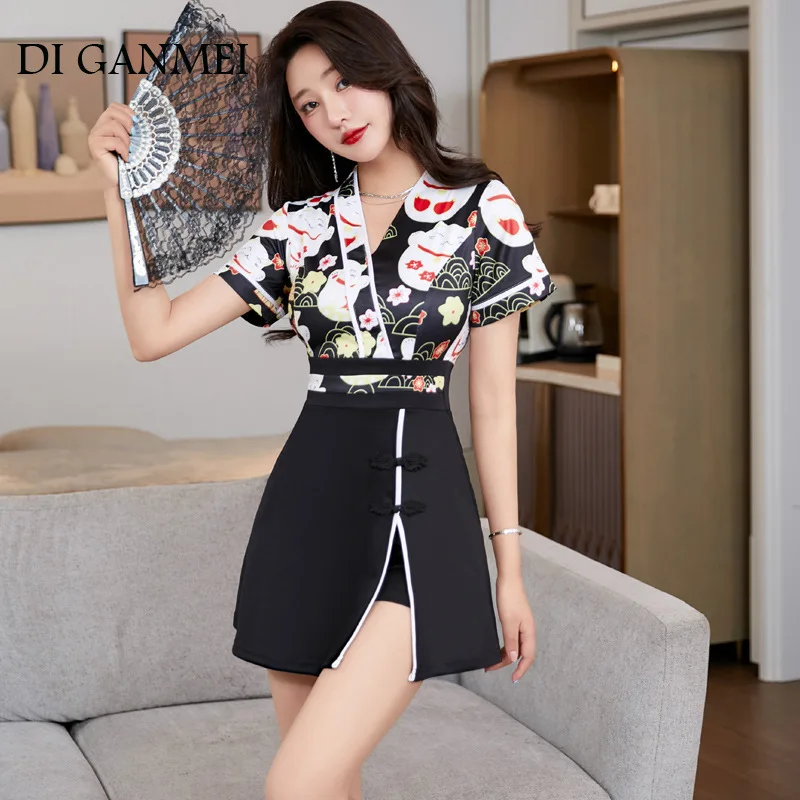 

New Arrivals In Spring SPA Uniforms for a Beautician Hotel Front Desk Women's Waiter Reception Uniform Elegant Short Skirt Suit