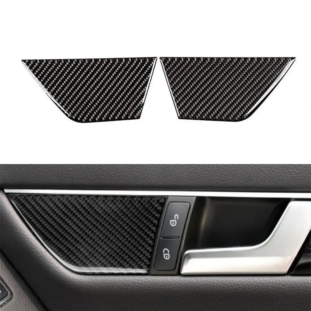 

Внутренняя накладка двери из углеродного волокна для Mercedes Benz C Class W204 2007 2013, автомобильные аксессуары для стайлинга, комплект из 2 предметов