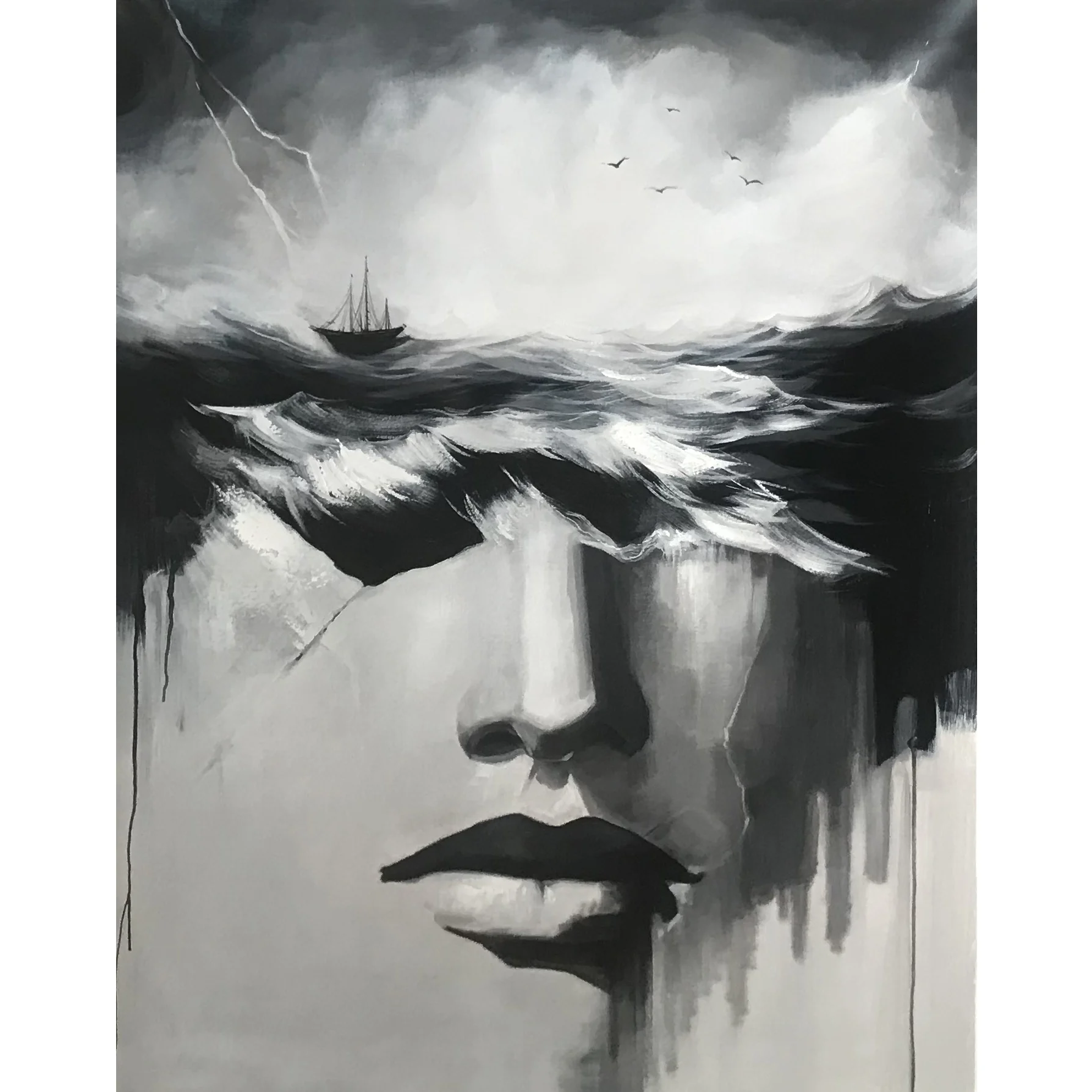 

Pure hand-painted oil painting modern style figure painting home decoration painting dining room wall painting FREE SHIPPING