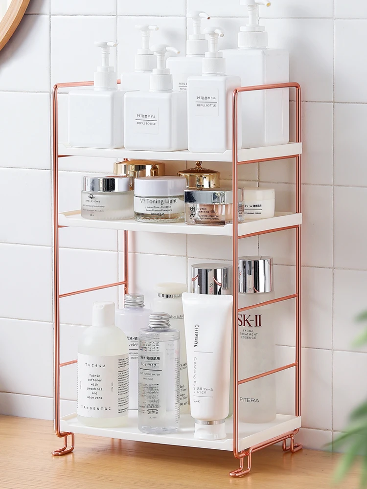 Настольная полка стойка для хранения косметики кованое железо общежития