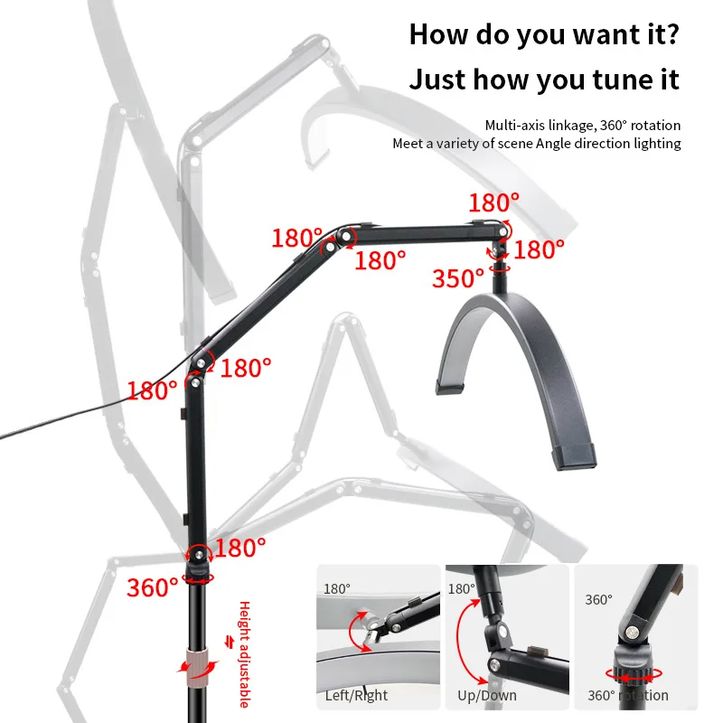 Напольный кольцевой светильник IWP для макияжа и стрима