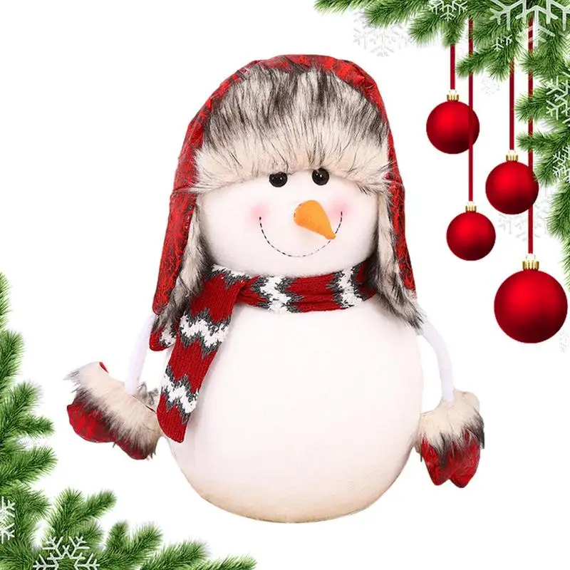 

Christmas Plush Snowman Standing Snowman Decorations Indoor Winter Tabletop Decorations Snowman Indoor Ornaments For Christmas