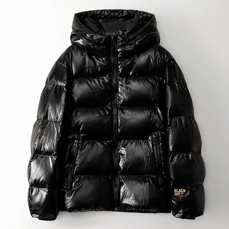 

White Goose Down Jacket Spring 2023 New Fashion Black Gold Hooded Short Women Casual Coat