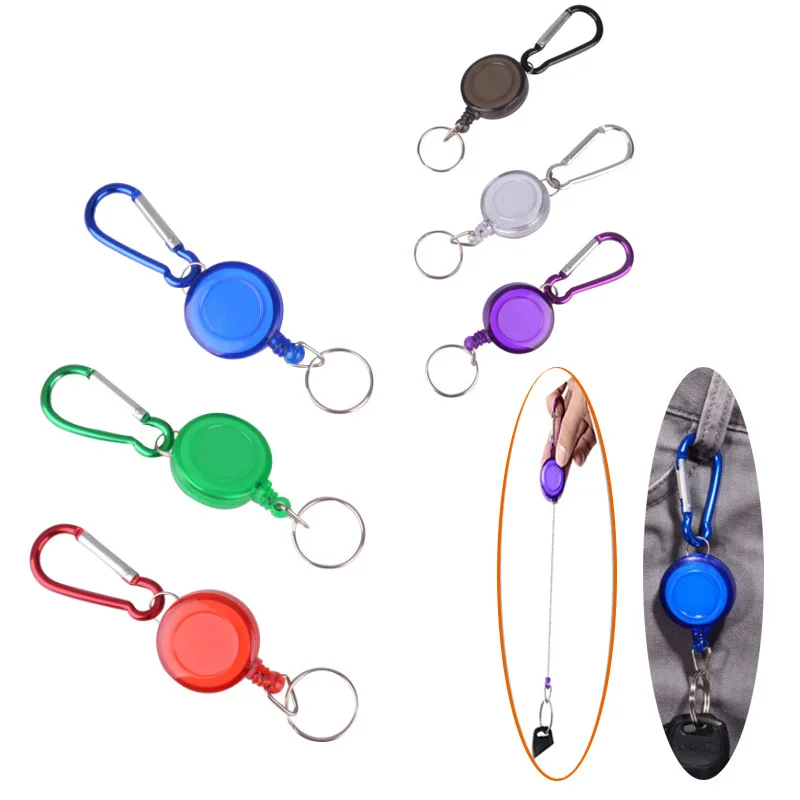 Recoil Belt Key Ring Chain Clips Fishing Buckle