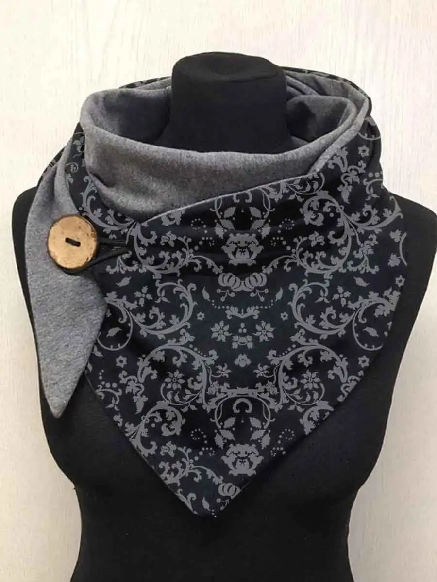 

Women's Floral Pattern Print Casual Wrap Scarf
