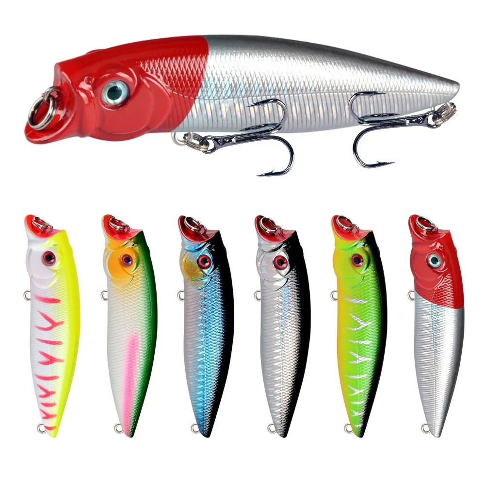 

6Pcs Surface Popper 9.5cm 11.5g Fishing Lure Plastic Hard Bait Isca Artificial Wobblers Bass Pike Fishing Tackle Pesca