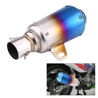 universal motorcycle stainless steel muffler exhaust 51mm tailpipe tail pipe tip blue flame exhaust pipe motorcycle accessories