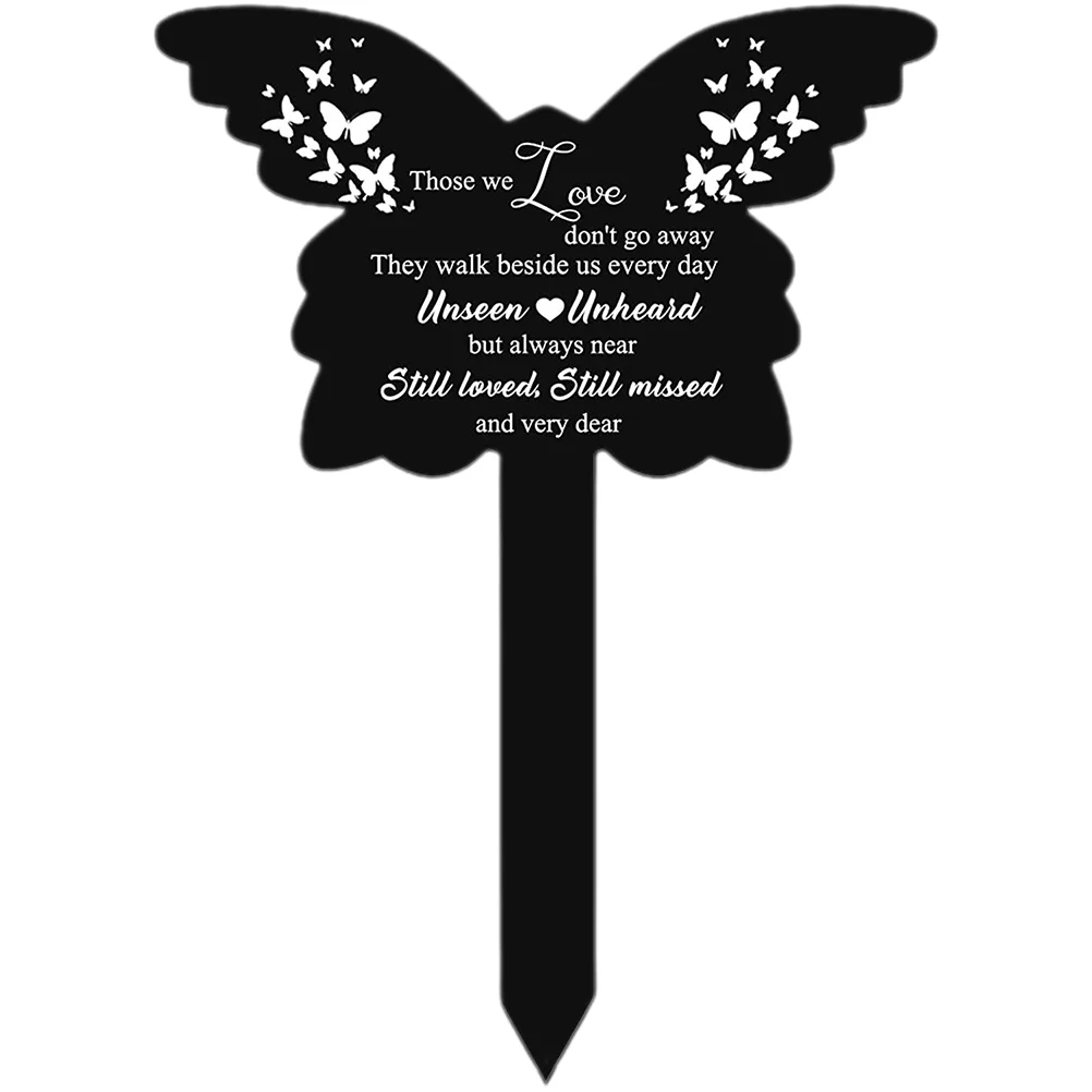 

Grave Stakes Cemetery Adorns Memorial Garden Sign Wishing Yard Insert Butterfly Outdoor Decoration