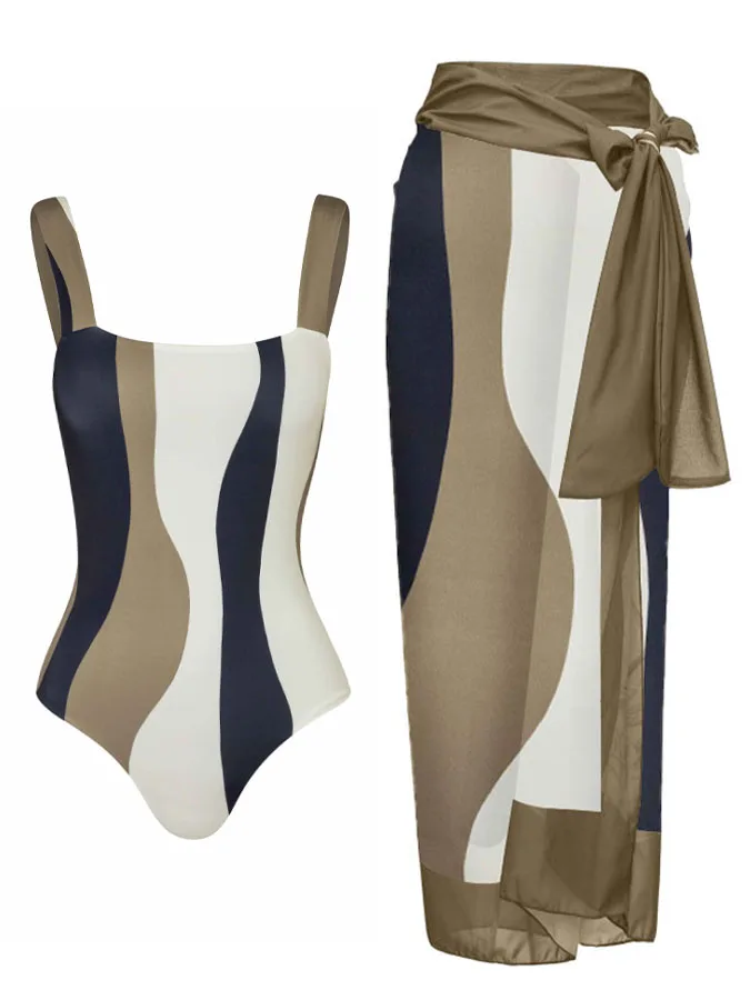 

Fashion Simple Printed One-Piece Swimsuit