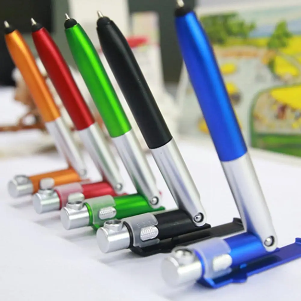 

Multifunctional 4 In 1 Pen Ballpoint Folding Led Light Holder Office Supplies Pen Stationery Mobile Phone Writing School St F3t4