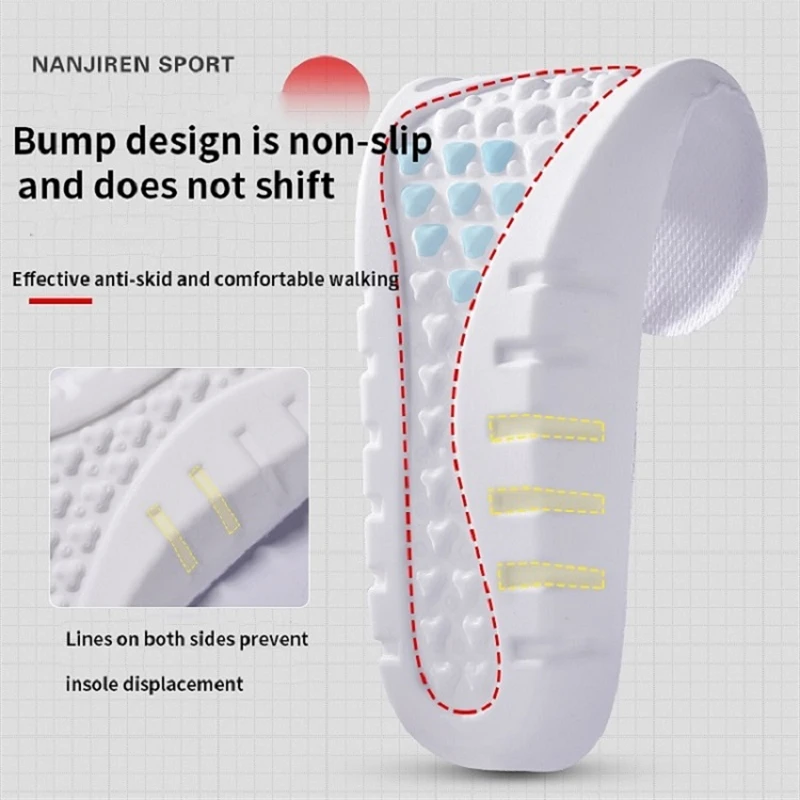 2023 New Man Women Sport Insoles Memory Foam Massage Insoles For Shoes Sole Deodorant Breathable Cushion Running Pad For Feet