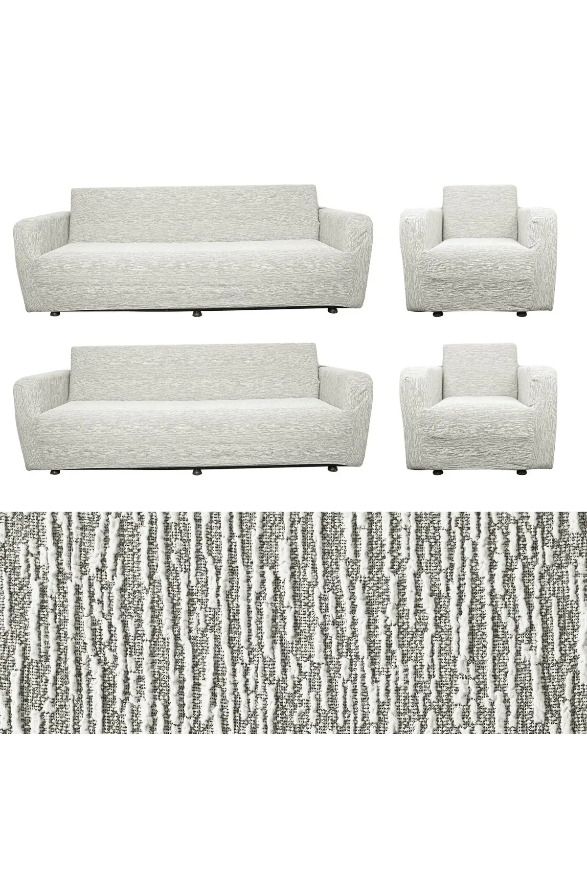 

Stretch Tire Flexible Washable Cotton 3 3 3 1 + 1 Jacquard Seat Cover Set Case Cotton-Polyester 180x220 Beige