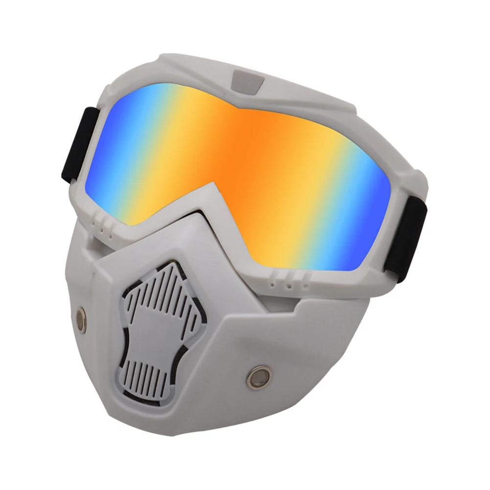 

Bike Ski Motorcycle Goggle Mask Separated Windproof Glasses With Mouth Filter Adjustable Headband Cycling Goggles Accessories