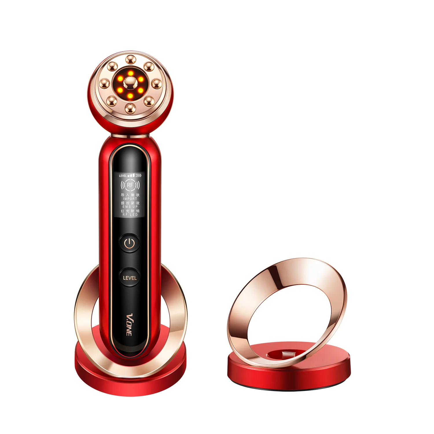 

portable radio frequency rf red light facial beauty massager instrument