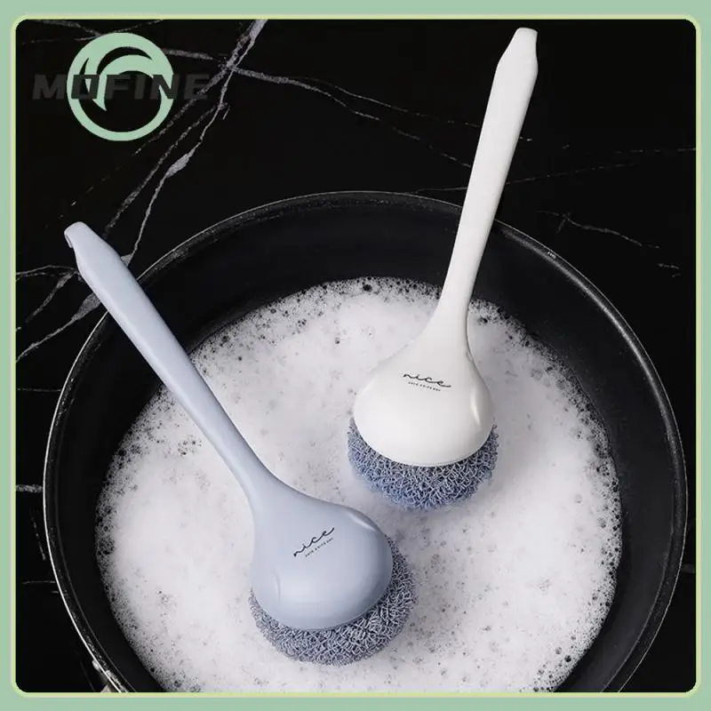 

Cleaning Tools Pot Brush Multifunctional Long Handle Dishwashing Brush Household Polyester Ball Kitchen Brush Cleaning Brush