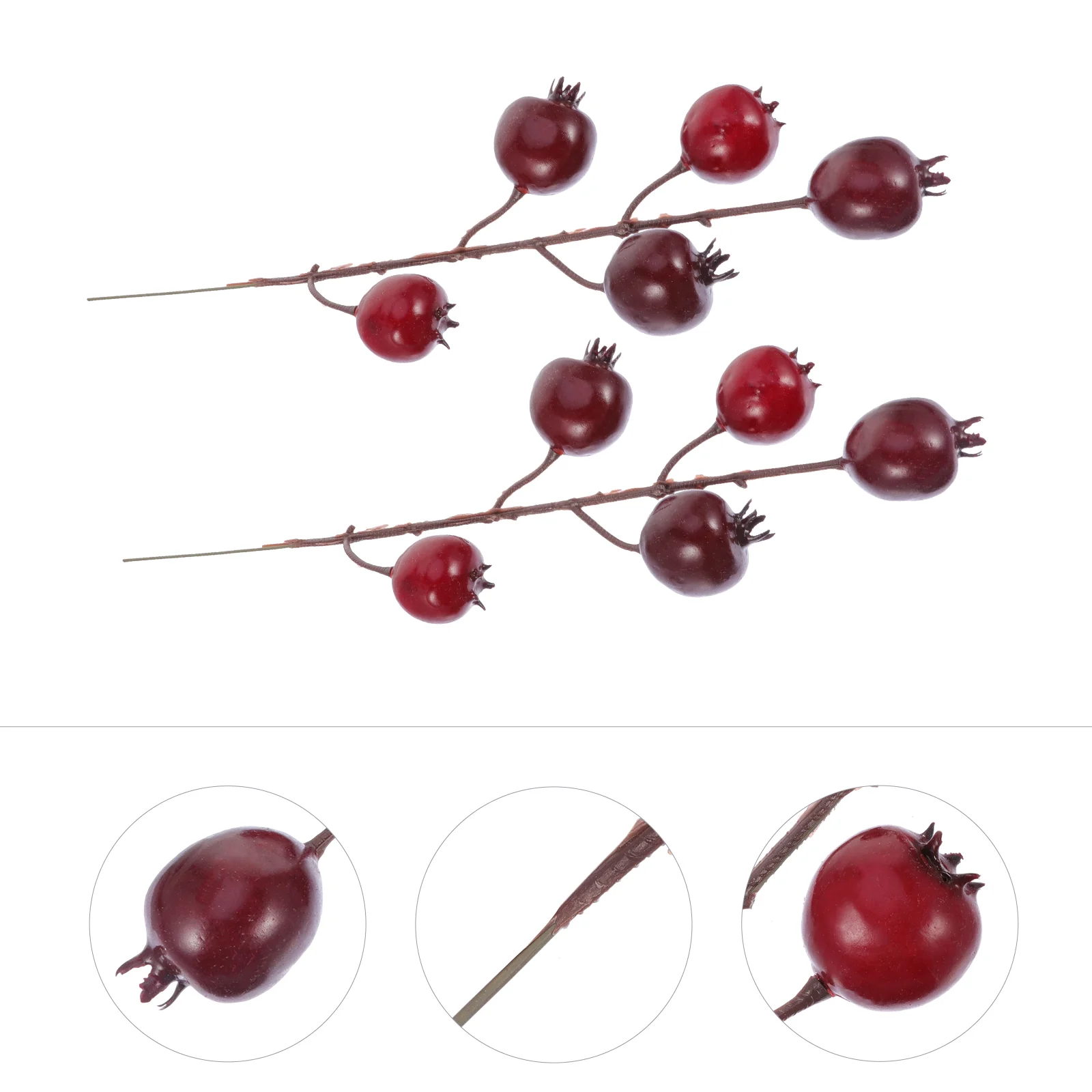 

Christmas Berry Artificial Flower Berries Stems Holly Red Fake Fruit Branchtree Decor Branches Pick Decorations Faux Lifelike