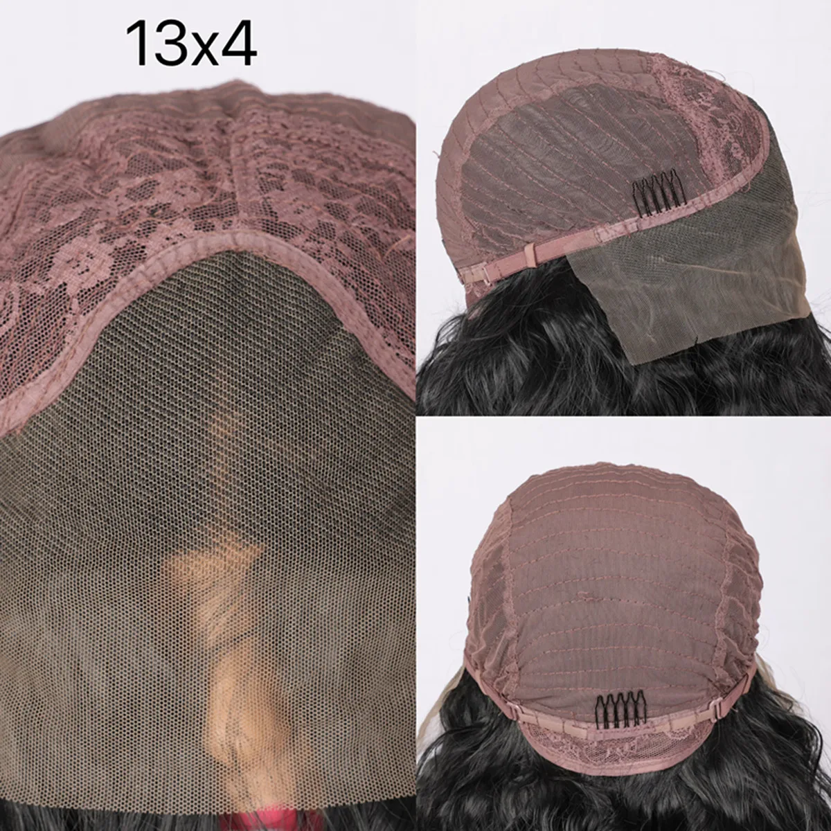 13X4 кружевной фронтальный синтетический парик для женщин глубокие вьющиеся