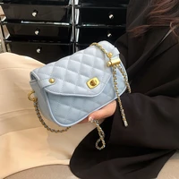 new small flap brand designer fashion womens chain crossbody bag 2022 summer shoulder handbags high quality pu leather totes