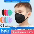 50100 шт. сертифицированная детская лицевая маска Fpp2 KN95, 5-слойная дышащая защитная маска для рта для детей, мальчиков и девочек