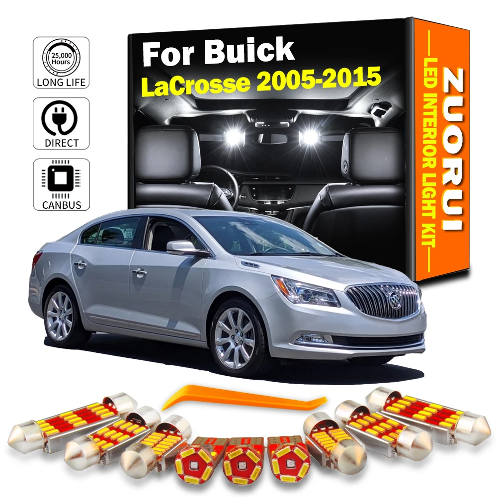 

ZUORUI Canbus Car LED Interior Map Dome Trunk Light Kit For Buick LaCrosse 2005-2013 2014 2015 Vehicle Lamp Led Bulbs No Error