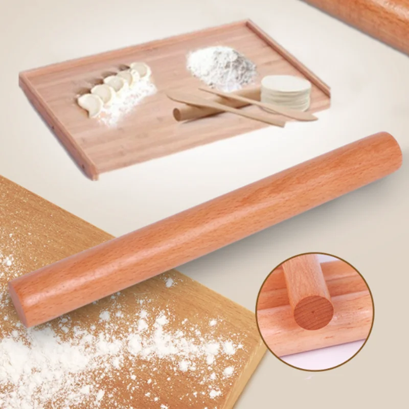 

Solid Wood Rolling Pin Pastries Cake Dough Roller Kitchen Baking Accessories Rolling Pin Portable