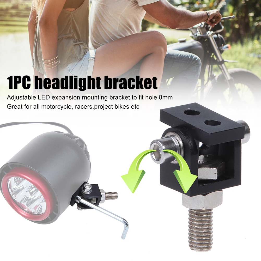Купи Universal Headlight Mounting Bracket for Motorcycle LED Headlight Expansion Mounting Bracket Lamp Holder Clamp 1pc 2022 NEW за 431 рублей в магазине AliExpress