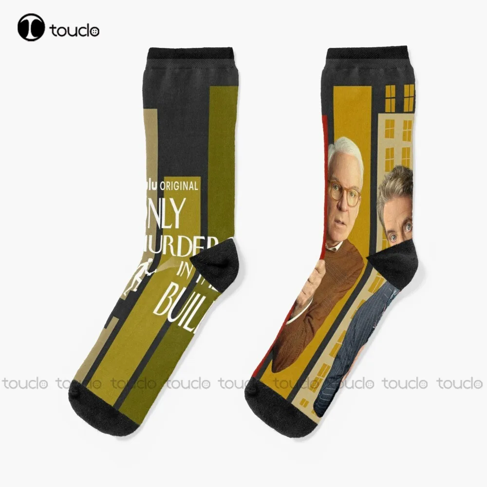 Only Murders In The Building Socks Red White And Blue Socks Street Skateboard Socks Christmas New Year Gift Unisex Adult Cartoon