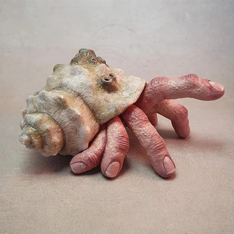 

Finger Parasitic Crab Sculpture Terror Snail Hand Resin Ornaments Halloween Garden Ornaments Ornaments Creative Props