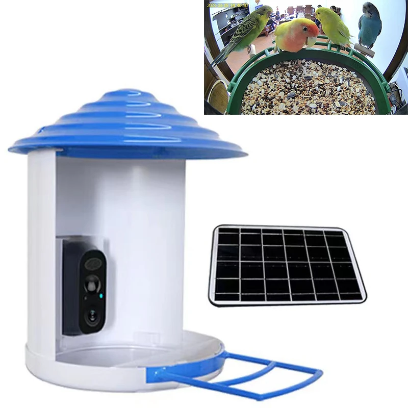 Solar Camera 1080p Hd Night Vision Ai Recognition Bird Feeder Auto Capture Bird Watching Camera