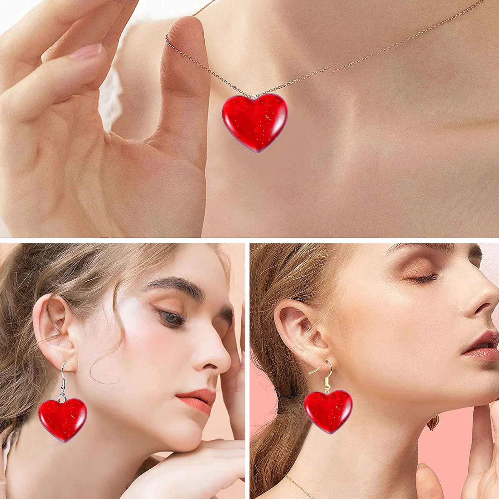 

2Pcs Love Heart Silicone Mold Casting Epoxy Molds For Diy Resin Pendant Keychain Jewelry Tools Mould Uv Epoxy Handmade Craft