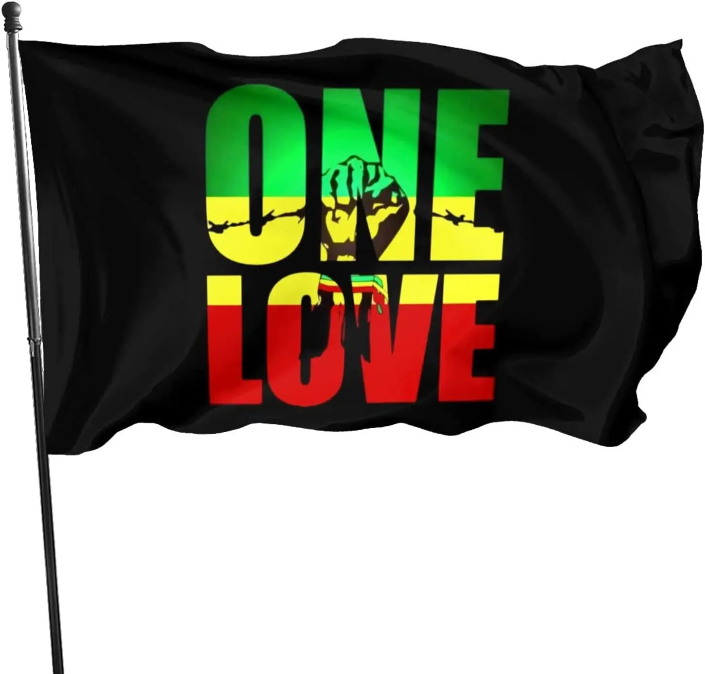 

One Love With Rasta Flag 3x5 Ft Outdoor Garden Flag For Decoration Home In Indoor banner