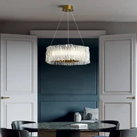 nordic acrylic light luxury round dining room art chandelier stainless steel bedroom living room creative modern indoor lighting