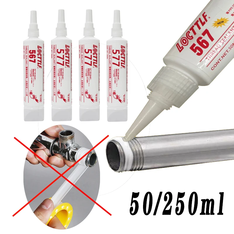 50ml/250ml Locttlf 577 567 565 Pipe Thread Glue Flat Sealant Anaerobic Sealing Adhesive Metal Fitting same as loctite - купить по