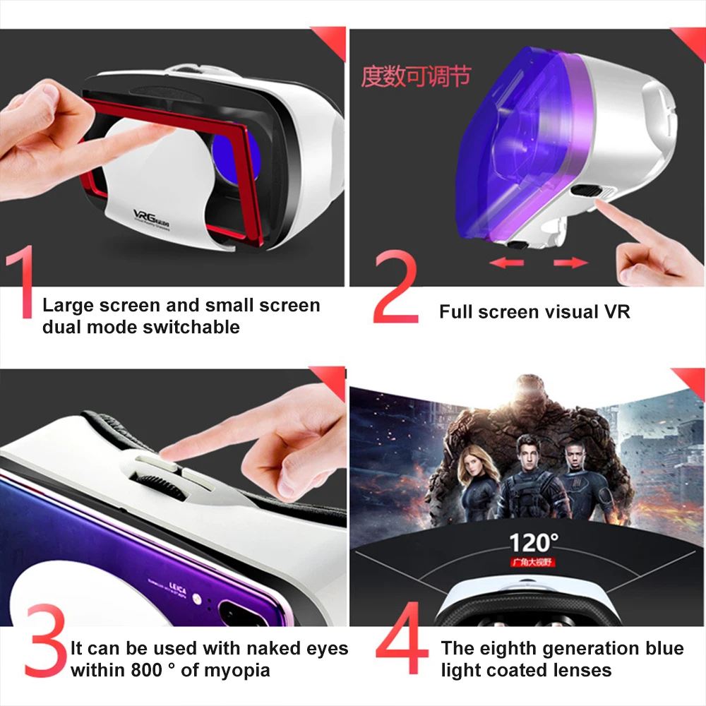 VR Shinecon Virtual Reality Glasses 3D VR Glasses Stereo Helmet Headset With Remote Control For IOS Android 3D Virtual World images - 6