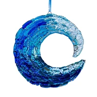 fused glass ocean suncatcher ornament glass wave sun acrylic outdoor indoor ocean catching decoration home decoratio gift