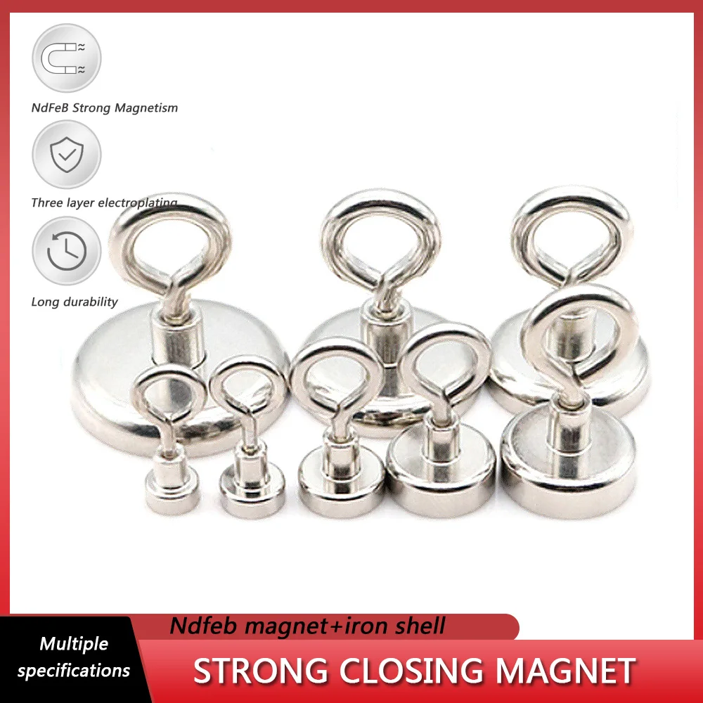 D48 D60 NdFeB прочный магнитный крюк Круглый закрытый фотоприсоска для рыбалки с