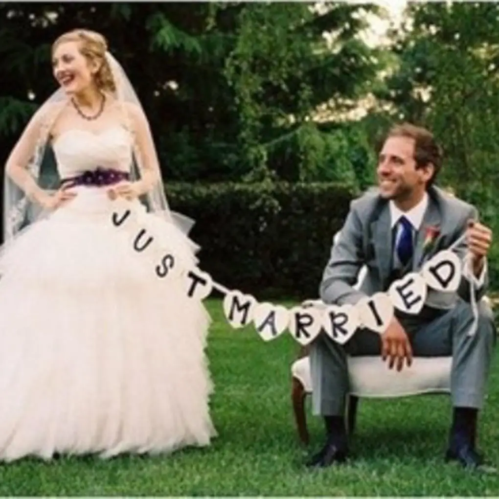 

Just Married Wedding Car Cling Decal Sticker Window Banner Decoration