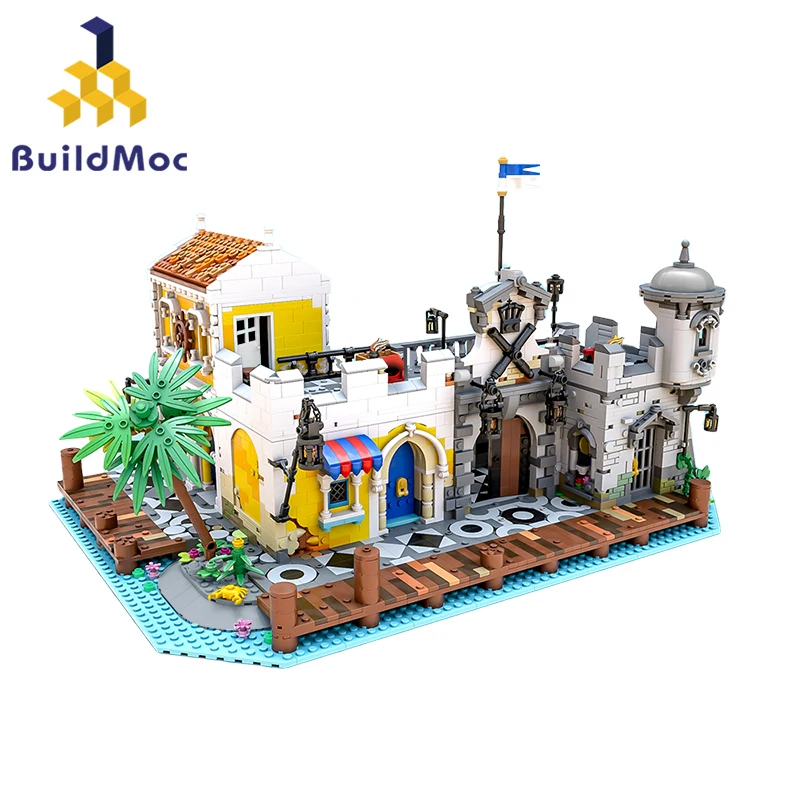 

Pirate Lagoon Lockup Revisited Port Town BuildMoc Building Blocks Set 21322 Seaside Island House Bricks Toys Children Kids Gifts