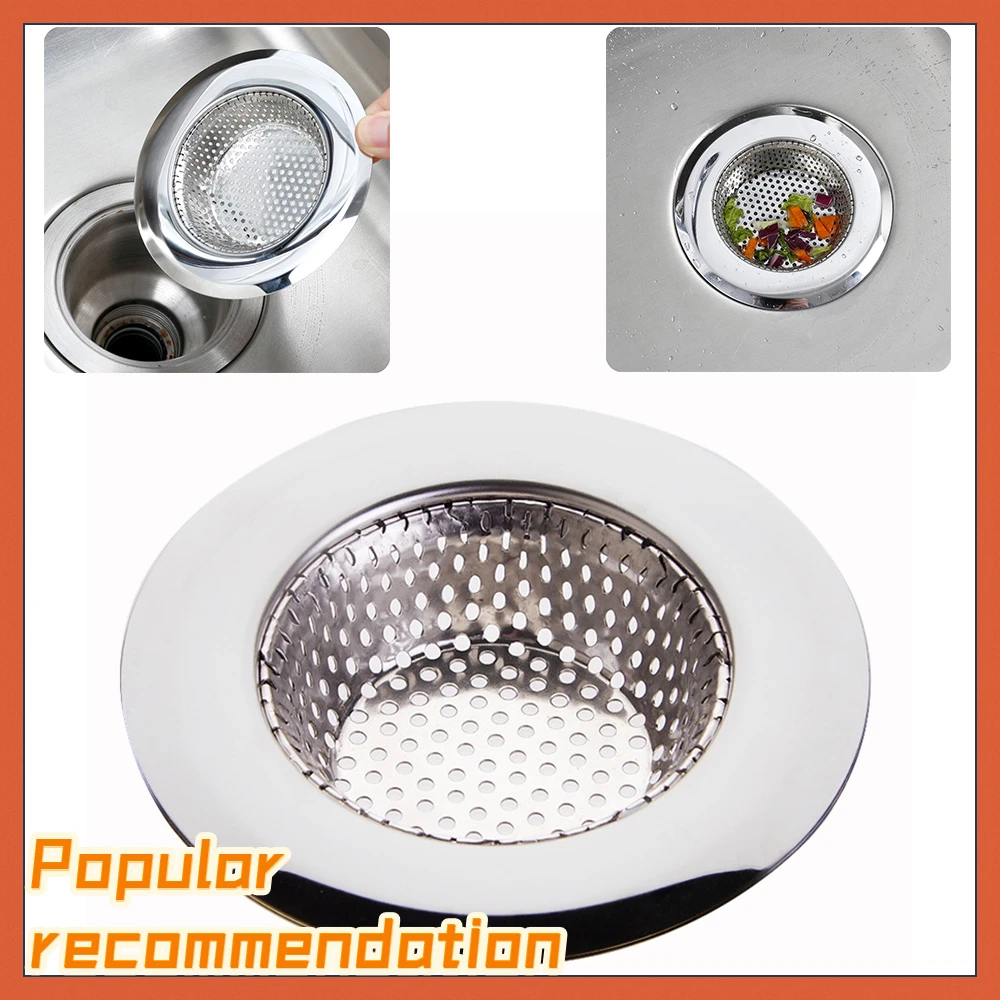

1PC Household Stainless Steel Sink Strainer Metal Filter Bath Drain Waste Screen Kitchen Supplies Bathroom Accessories