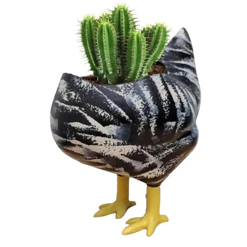 

Farmhouse Succulent Planter Resin Chicken Butt Cactus Planter 10cm Animal Flower Pot Indoor Outdoor Decor For Home Yard Patio