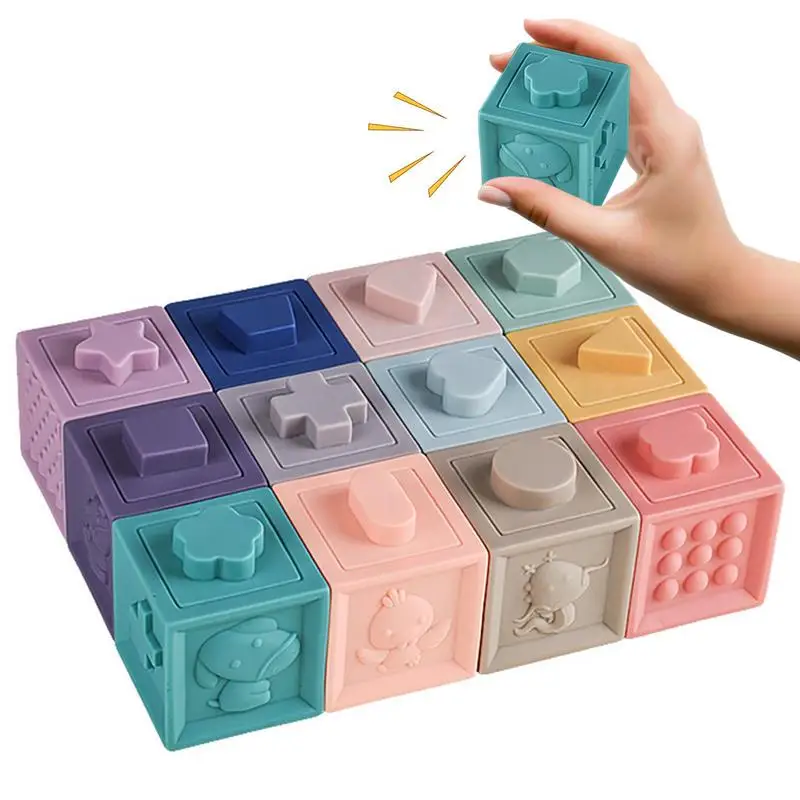 

Мягкие силиконовые строительные блоки, игрушки для малышей, развивающие силиконовые игрушки, игрушки для укладки, игра для раннего развити...