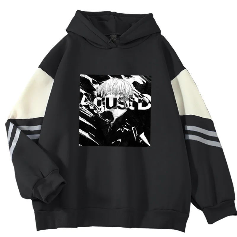 

Kpop Kawaii Agust D частный принт Толстовка зимняя плюс флисовая Толстовка Оверсайз Harajuku спортивная одежда Высокое качество для женщин и мужчин